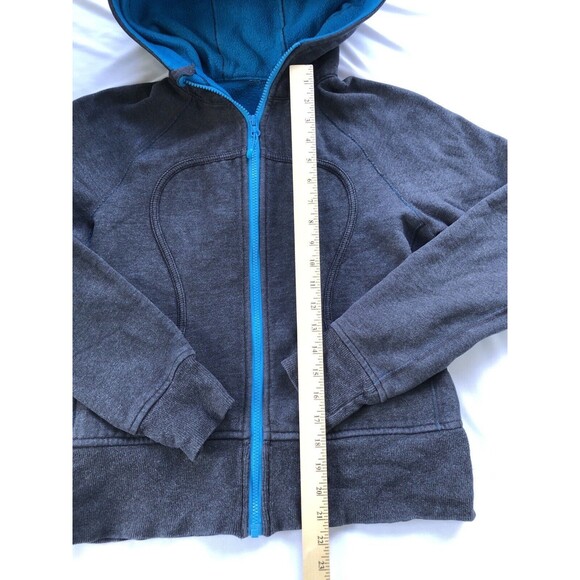 LULULEMON SCUBA HOODIE Black Turquoise Classic Full Zip Yoga Jacket Size 8 - Picture 8 of 14